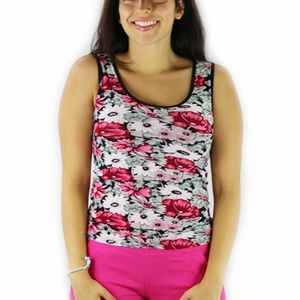 Floral Print Fitted  Sport Top (31-25)